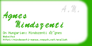 agnes mindszenti business card